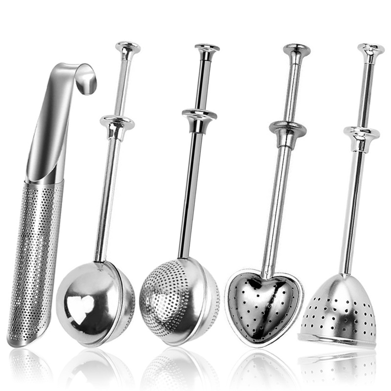 Long handle stainless steel tea infusers in different shapes